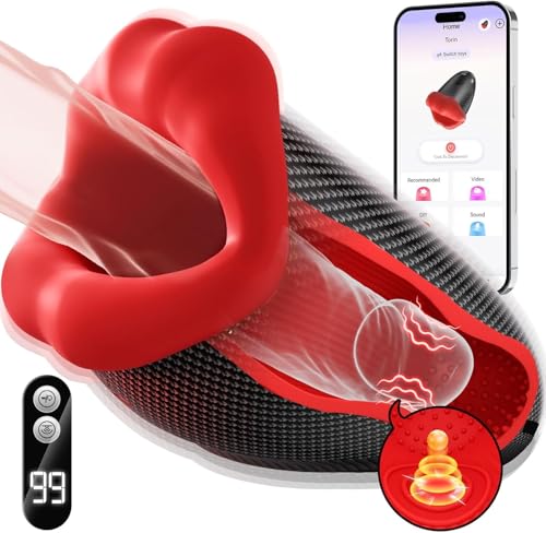 Tagnaff Masturbieren für Männer Vibratorensets Masturbator, 9x9 Klopfen-Lecken-Vibration Sex Spielzeug für die Männer Taschenmuschi Penis Vibrator Eichel Sexspielzeug Solo Masturbatoren mit App