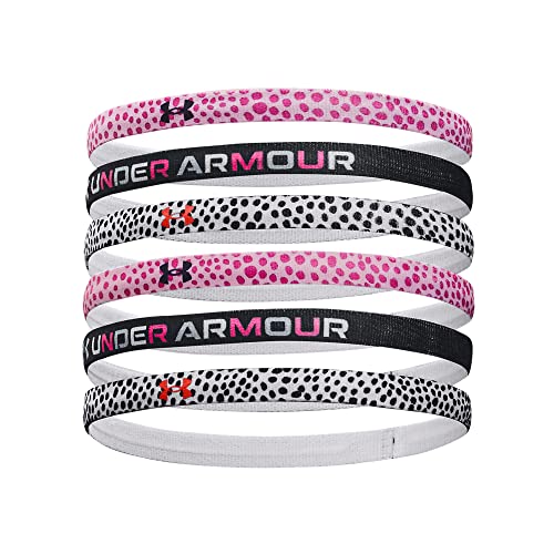 Under Armour Girls Headbands Mädchen Stirnbänder Mit Ua Aufdruck – 6Er-Packung, PSG, 1281857, OSFA, (676) Pink Sugar / Black / Black