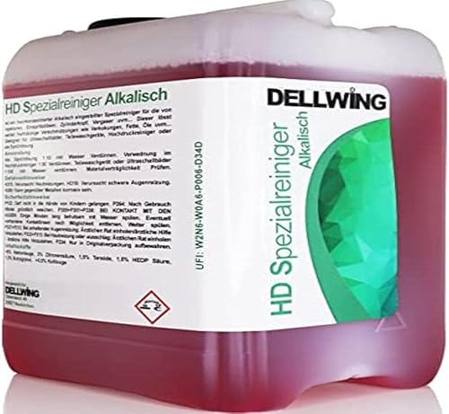 DELLWING HD Spezialreiniger - hochkonzentrierter alkalischer Reiniger für Vergaser, Zylinderköpfe, Injektoren, Einspritzdüsen, als Ultraschallbad, Teilewäsche, Hochdruckreiniger, Sprühlösung - 2,5L