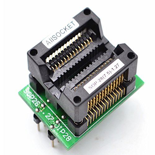 ALLSOCKET SOP28-7.5-1.27 SOP28 SOIC28 SO28 SOP28 auf DIP28 Programmieradapter Testbuchse 1,27 mm Pitch 7,5 mm Breite (300 mil) S-SOP28-1.27 OTS28(28)-1.27-04