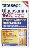 tetesept Glucosamin 1600 - Ergänzungspräparat mit Glucosamin und hochdosiertem Vitamin D3 & Vitamin C - für gesunde Knochen und Knorpel - 1 x 40 Tabletten (Nahrungsergänzungsmittel)