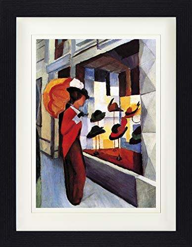 1art1 August Macke Poster Hutladen, 1914 Gerahmtes Bild Mit Edlem Passepartout | Wand-Bilder | Im Bilderrahmen 40x30 cm