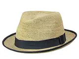 Hut-Kaufen Trilby Crochet Original Panamahut - Natur-Jeans (Natur-8) - 60-61 cm (XL)