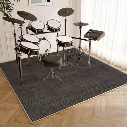 Schlagzeugteppich Schlagzeug Teppich Schallschutz Teppich rutschfest Schalldicht Drum Teppich Trommelteppich Trommel Teppich Trommelzubehör für elektrische Trommeln, Jazz-Schlagzeug-Set 120 x 100 cm