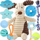 10 Stück Welpen Spielzeug Set - Plüsch Hundespielzeug mit Quietscher, Kauspielzeug & Ball für Kleine Hunde - Zahnpflege Welpenspielzeug & Zubehör für Junghunde