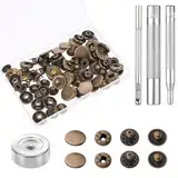 24 Stück Druckknöpfe, 15mm Metall Druckknopf Set mit 4 Druckknöpfe Installationswerkzeuge Messing Druckknopf Kleidung Druckknöpfe für Bekleidung, Schuhe, Hutstoffe, Jeans, Canvas, Jacken, Handtaschen