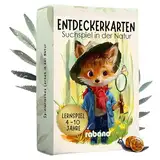 Rabano Art 50 Entdeckerkarten für Kinder – Outdoor Schatzsuche und Natur entdecken I Spannendes Suchspiel I Lernspiel & Geschenk für Mädchen und Junge I Spiele ab 4, 5, 6, 7, 8 Jahre