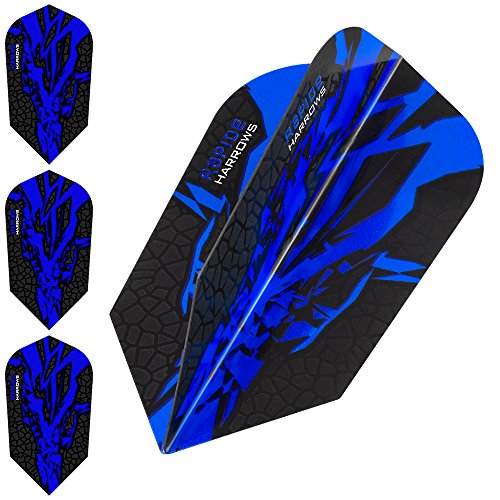 Harrows Rapide X Dart-Flights, 100 Mikron, schmal, 10 Sets (30 Stück) (blau)