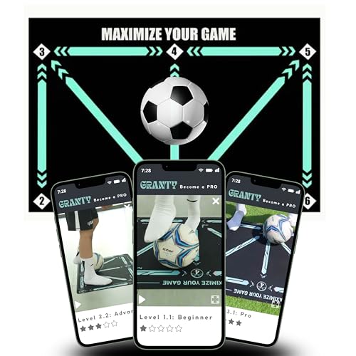GRANTY Trainingsmatte für Fußball mit App, Fußball, Trainingsmatte, Fußball, Trainingsmatte für Fußball, Trainingsmatte mit App