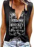 Damen Sommer Casual Tank Top Frauen Ärmellose Basic T Shirt schwarz Locker Oberteile Sexy V-Ausschnitt Weste Tunika Blusentop (L, Schwarz)