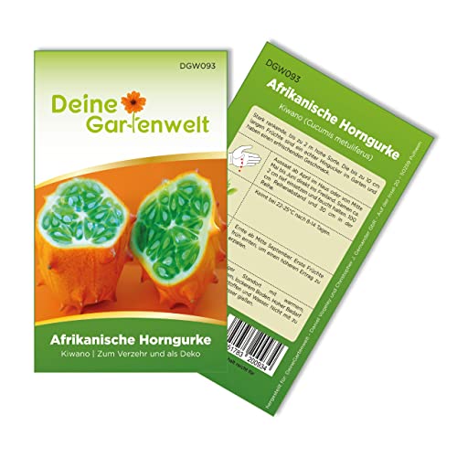 Gurke Kiwano Samen - Cucumis metuliferus - Gurkensamen - Gemüsesamen - Saatgut für 3-5 Pflanzen