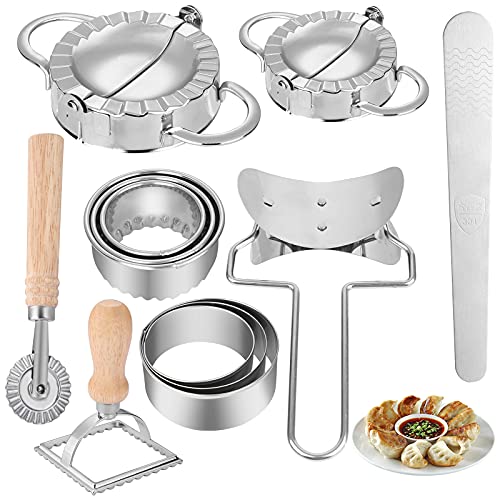 JOSPL 12pcs Ravioli Former,Edelstahl Ravioli Dumpling Maker,Eckige Ravioli-Stempel Former Ravioli Ausstecher Set Tortellini Form Dumpling Cutter Küche Werkzeuge Knödel Ravioli Biscuit Cutters