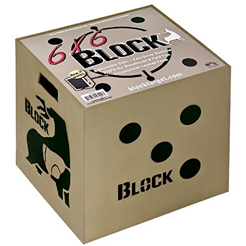 Block 6-seitiges Pfeilschießen-Zielscheibe mit Polyfusionstechnologie, schwarz, 18 x 18 x 16 (B56700)