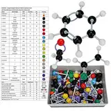 Dioche 267 Stücke Atom Link Modell Chemie Electron Orbit Structure Set, Atom molekulare Modelle Links Lehre Kit anorganische Strukturen,für Lehrer Studenten Chemieunterricht