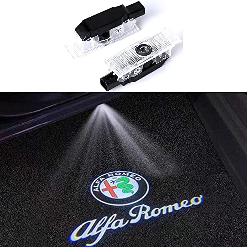 Duleutgnu 2 Stücke Autotürbeleuchtung Willkommenslogo Ghost Shadow Definition Autodekoration LED Autotüren Eingangslichter 3D Emblem Lampe(for al-FA)