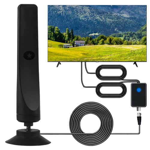 Mineup Rewave Antenne, Wavemax TV-Antenne, Saugnapf-Antennen, Plug-and-Play, 2025 verbesserte TV-Antenne, 50 Meilen Reichweite, Signalverstärker, universal, hohe Verstärkung, Innen- und Außenantenne