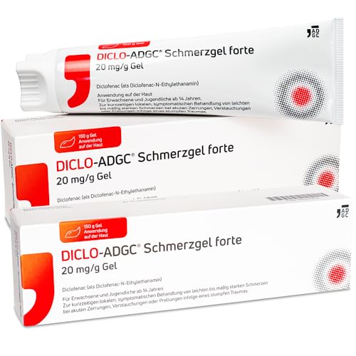 DICLO-ADGC® Schmerzgel forte 2x 150g Doppelpack - effektive Schmerzlinderung - Behandlung von leichten bis mäßig starken Schmerzen bei akuten Zerrungen, Verstauchungen oder Prellungen