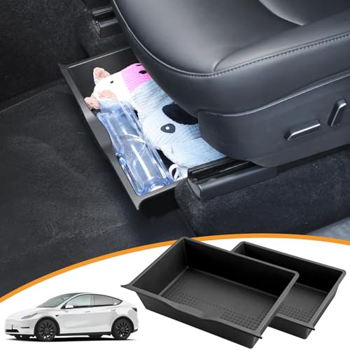 Maxetodo 2PCS Model Y Für Tesla Sitz Organizer Box Rutschfeste Vordersitze Langlebiges Autozubehör Aufbewahrungsbox TPE-Material Hohe Temperaturbeständigkeit Zum Auto Ordentlich