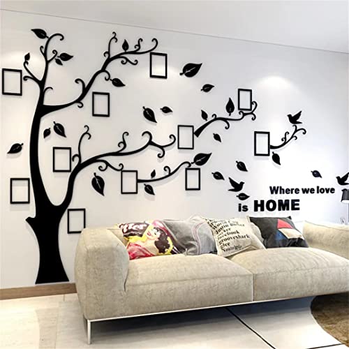 Wandtattoo Baum 3D DIY Wandaufkleber Family Stammbaum Fotowand Baum Wandtattoo Wall Sticker mit Bilderrahmen Foto Wandsticker Wanddeko Deko Wohnzimmer Schlafzimmer