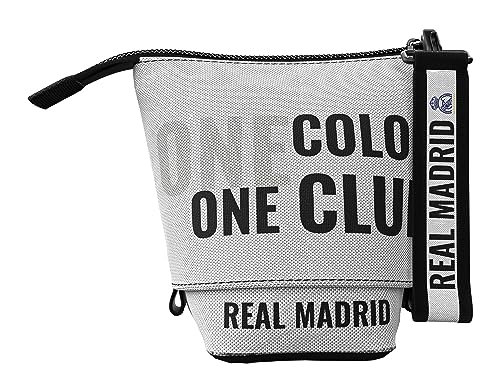 CYPBRANDS Unisex Kinder Real Madrid Ausziehbares Federmäppchen Color One Club Etui, weiß