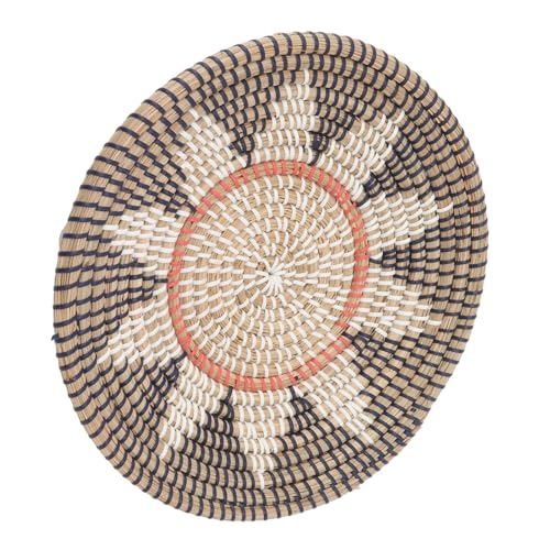 Runde Gras Wandverzierungen Durchmesser 35 cm Handgestrickte Hängende Gewebte Wandkorb für Wohnzimmer Küche (Stil zwei)