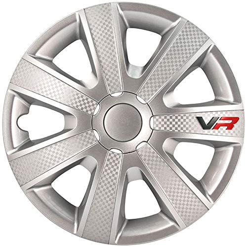 AUTO-STYLE Satz Radzierblenden VR 16-Zoll Silber/Karbon-Look/Logo