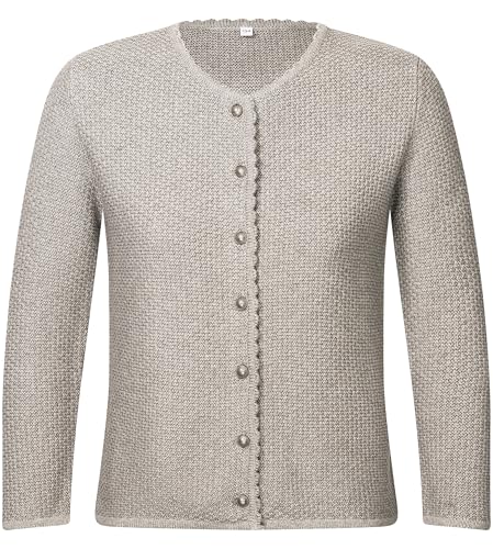 Schöneberger Trachten Couture Trachten Strickjacke Damen, Trachtenjacke aus Wolle im Landhausstil für Oktoberfest, elegante Dirndl Jacke Lena (Silver, XXL)