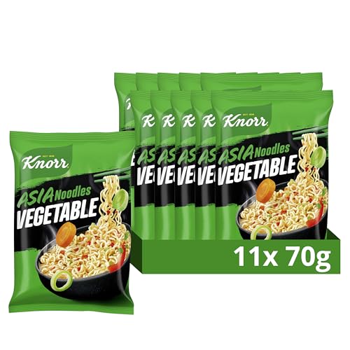Knorr Asia Noodles Instant Nudeln Vegetable schneller Asia Snack fertig in nur 3 Minuten 11x 70 g