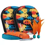 Waboba Battle Bird - Überdenken Sie Ihr Paddelspiel - Hinterhof-Set enthält: 2 tragbare Paddel, 2 kleine Birdies und einen einfachen Platz mit Einsätzen - Größe 200 x 120 x 228 mm