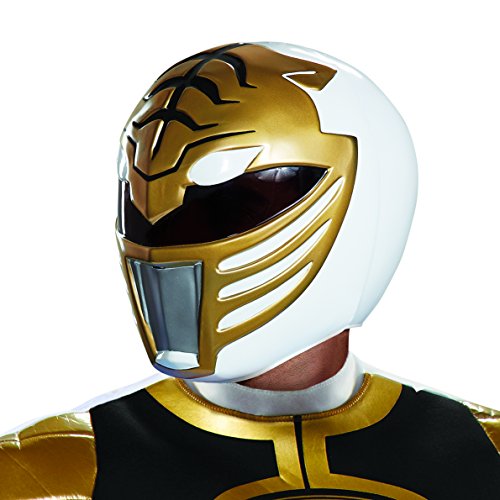 Disguise Herren White Ranger Helm für Erwachsene, Weiss/opulenter Garten, Einheitsgröße