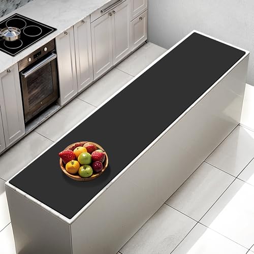 AECHY Silikonmatte Groß 200x50x0,2 cm, Mehrzweck-Silikonmatte, 2mm Dicke Hitzebeständige Matte, Küchenthekenmatte, wasserdichte rutschfeste Silikonmatten für Küchentheken, Schwarz