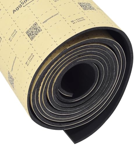 AggSound 1 Rolle 4mm 170×33cm Auto Dämmmatte selbstklebend| Schallschutzmatte| Isolierung (0,56㎡)