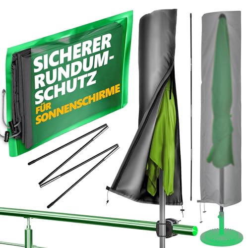 4smile Sonnenschirm Schutzhülle - Schutzhülle für Schirm Ø 3 m / 2,5 m x 1,5 m - Wetterfeste Polyester Sonnenschirmhülle, funktionale Schirmhülle, Abdeckung Sonnenschirm