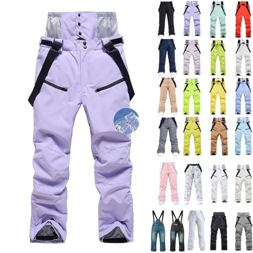 Generisch Schneehose Damen - Schneehose Mädchen Damen Wasserdicht Winter Snowboardhose 48 Skihose Übergröße Kurzgröße Große Größen Winterhose 42 Pink Ski Pants Women Herren Baggy Snowboard Latzhose