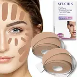 Face Lifting Tape - SFUCHIN 2.5CM*500CM Multifunktion Anti Falten Face Tape - Zornesfalte Pflaster - High Elastic Kinesiology Facial Stirn Augen Lippen Wrinkle Patches - Doppelkinn Entferner - 2 Rolls