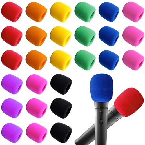 TTYSHIP® 27 Stück Mikrofon Windschutz, Universelle Mikrofon Schaumstoff, Windschutz Mikrofon Bunt Mikrofon Schutzfür KTV Bühnenauftritt (9 Farben)