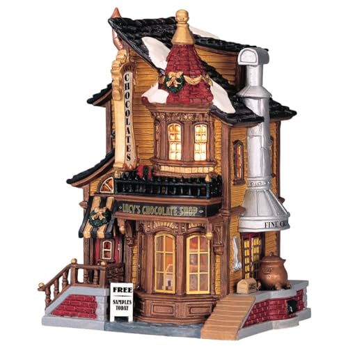 LEMAX Lucy´s Chocolate Shop 45052 - Beleuchtetes Schokoladengeschäft - 13,50cmx18cmx10,40cm - Christmas Village - Weihnachtsdorf