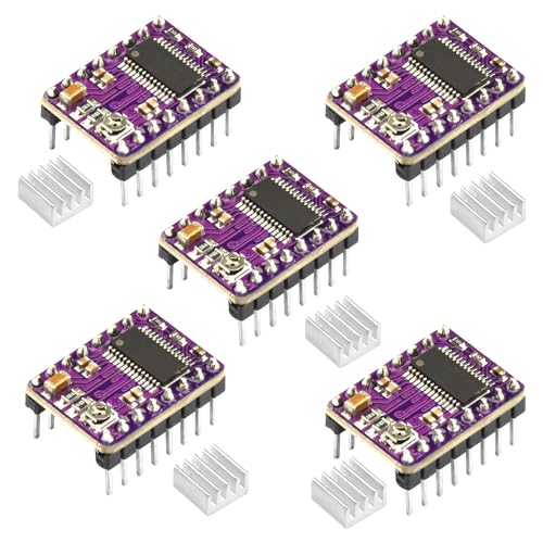 Heemol 5 STÜCKE DRV8825 Stepper Motor Drive Board Modul 4-Layer Schrittmotor 8.2V~45V 2.5A mit Mini-Kühlkörper für 3D-Drucker.