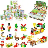 Ulikey Mitgebsel Kindergeburtstag Gastgeschenke, 12 Pack Mini Tiere Bausteine Konstruktionsspielzeug, Montessori Spielzeug Weihnachten Geburtstag Party Geschenke für Kinder ab 3 Jahre (Weihnachten)