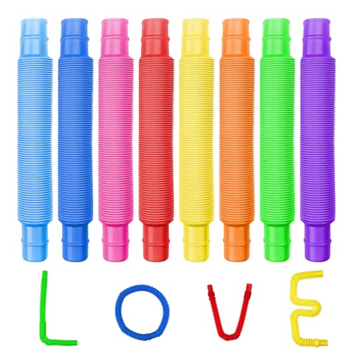 Newpop 24 Stück pop Tubes, Bunte rohre Kinder Stretch, pop röhren sensorik Spielzeug, pop Tube, sensorische Spielzeug für Kinder und Erwachsene
