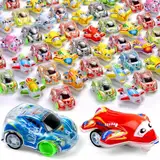 Bambebe 50 Stück Auto Zurückziehen für Kinder, Party Mitgebsel Mini Auto Spielzeug, Aufbewahrungstasche Babyfahrzeug Spielauto Set für Jungen und Mädchen Rennen Ostereier