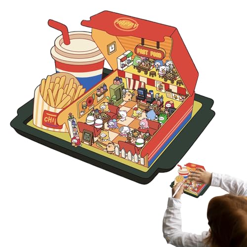 Sticker Szene,3D Bastelaufkleber - Miniatur-Laden Szene Aufkleber, Kreative Dekoideen Für Zimmer Notizbuch Scrapbook