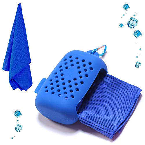 EasyULT kühlendes Handtuch, Kühltuch Kühlhandtuch, Mikrofaser Handtücher Schnelltrocknend Sporthandtuch Strandhandtuch Reisehandtuch für Fitness Gym Yoga and Outdoor Sports(Blau)