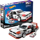 MEGA Hot Wheels zusammenbaubares Autospielzeug zum Sammeln, Audi 90 Quattro IMSA GTO mit 973 Teilen und Die-Cast-Modell, Set für Sammler zum Zusammenbauen und Präsentieren, rot, HRY20