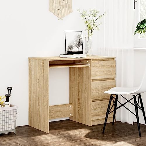 GZDZ Home Items Schreibtisch Sonoma Eiche 90x45x76cm Holzwerkstoff kompatibel mit Möbeln