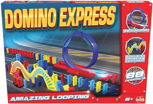 Domino Express Amazing Looping, Domino Spiel ab 6 Jahren mit Looping, Inklusive 88 Dominosteine, Geeignet als Geschenk für Jungen und Mädchen