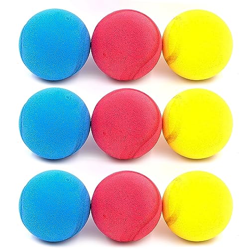 9er Set weiche Bälle Softbälle Tennisbälle Schaumstoffbälle für Kinder bunt 6,5cm