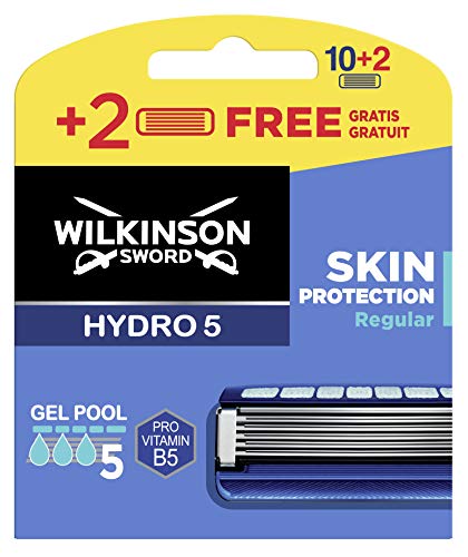 Wilkinson Sword Hydro 5 Skin Protect Regular Rasierklingen für Herren, 10 + 2, 12 Stück