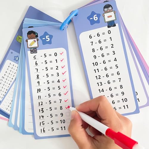 Mathe Lernkarten Set,lernhilfen,Spiel für Grundschüler, Multiplikation, Addition, Subtraktion, Division (Subtraktion Lernkarten, Lernkarten Set)