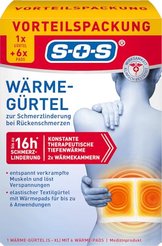 SOS Wärme-Gürtel (3er Pack) Rückenwärmer zur Schmerzlinderung bei Rückenschmerzen - wärmender Hüftgürtel für verkrampfte Muskeln & Verspannungen